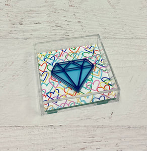 Alpha Delta Pi - Rainbow Hearts Acrylic Tray