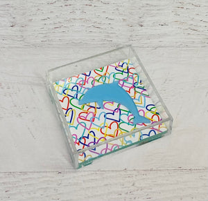 Delta Delta Delta - Rainbow Hearts Acrylic Tray