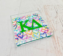 Load image into Gallery viewer, Kappa Delta - Rainbow Hearts Acrylic Tray
