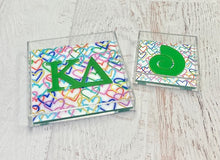 Load image into Gallery viewer, Kappa Delta - Rainbow Hearts Acrylic Tray
