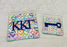 Load image into Gallery viewer, Kappa Kappa Gamma - Rainbow Hearts Acrylic Tray
