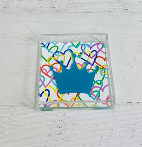 Zeta Tau Alpha - Rainbow Hearts Acrylic Tray